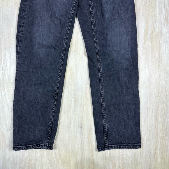 Zara Black Dark Wash Wide Leg High Rise Button Fly Denim Casual Trendy Jeans 0 - Picture 5 of 14